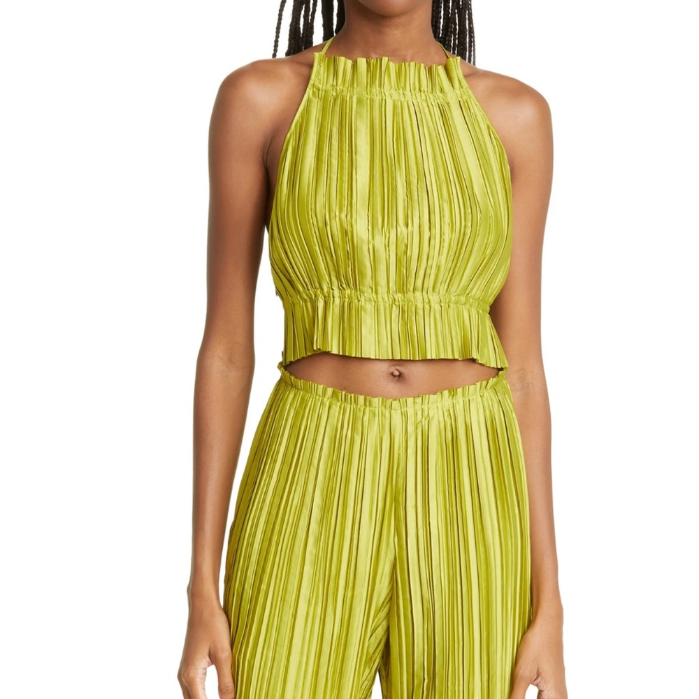 Roxie Plissé Satin Halter Top SOLD